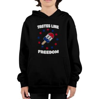 America Tastes Like Freedom Patriotic Ice Cream Youth Hoodie | Mazezy
