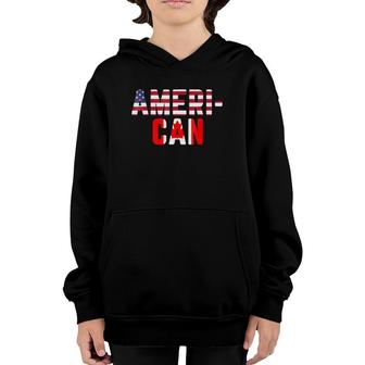 American Canadian Flag America Canada Patriotic Youth Hoodie | Mazezy