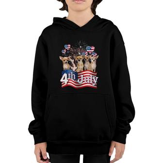American Flag Chihuahua Dog 4Th Of July Patriotic Usa Funny Youth Hoodie | Mazezy CA