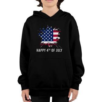 American Flag Happy 4Th Of July Youth Hoodie | Mazezy
