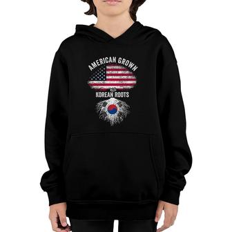 American Grown With Korean Roots Usa Korea Flag Youth Hoodie | Mazezy