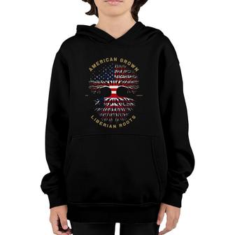American Grown With Liberian Roots Tree Usa Flag Gifts Youth Hoodie | Mazezy