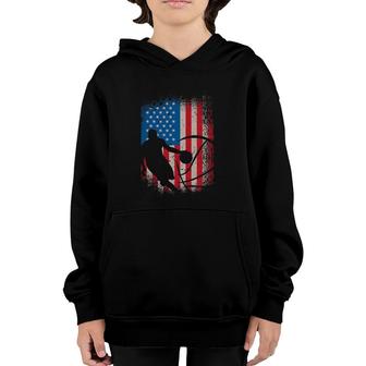American Usa Flag Basketball For Basketball Player Youth Hoodie | Mazezy