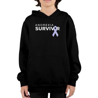 Anorexia Survivor Periwinkle Ribbon Youth Hoodie | Mazezy
