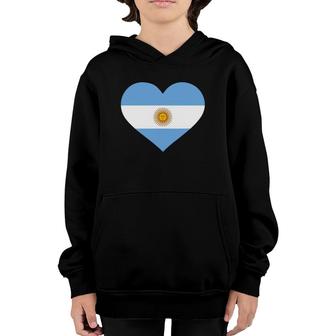 Argentina Flag Heart Argentinian Patriot Youth Hoodie | Mazezy