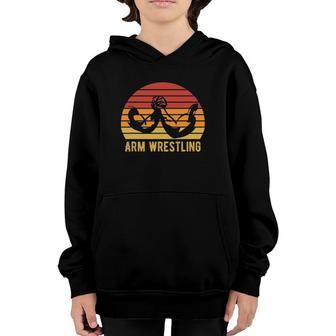 Arm Wrestling Retro Vintage Arm Wrestling Game Lovers Youth Hoodie | Mazezy