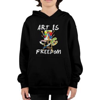 Art Is Freedom - Art Is Freedom Painting Brush Youth Hoodie | Mazezy DE