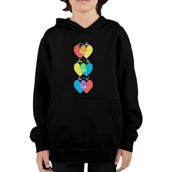 Art Teacher Gift Color Mixing Hearts Color Wheel And Theory Youth Hoodie | Mazezy