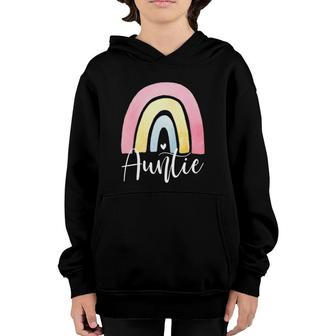 Auntie Rainbow Mother's Day Gift For Women Aunt From Nephew Youth Hoodie | Mazezy