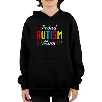 Autism Awareness Proud Autistic Mom Cute Puzzle Piece Mother Youth Hoodie