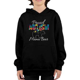 Autism Proud Mama Bear Awarenessmother's Day Gift Youth Hoodie | Mazezy