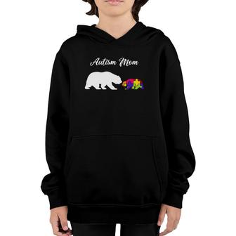 Autistic Mother Autism Bear Awareness Asperger Asd Gift Youth Hoodie | Mazezy