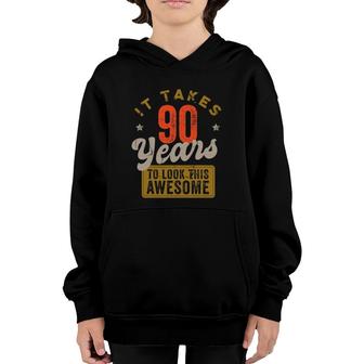 Awesome 90 Years Old - Vintage 90Th Birthday Youth Hoodie | Mazezy