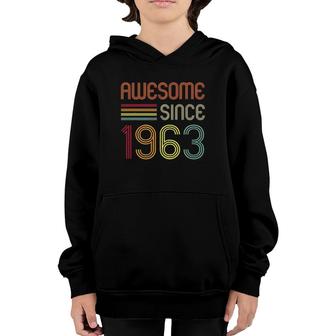 Awesome Since 1963 59Th Birthday Retro Youth Hoodie | Mazezy