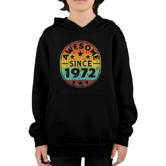Awesome Since 1972 50Th Birthday Party Retro Vintage Men Youth Hoodie | Mazezy