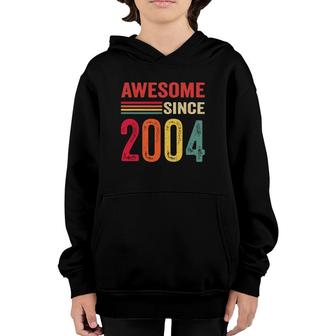 Awesome Since 2004 18Th Birthday Retro Youth Hoodie | Mazezy