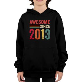 Awesome Since 2013 9Th Birthday Retro Youth Hoodie | Mazezy
