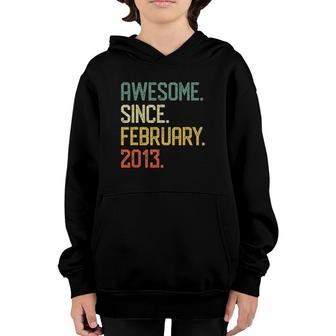 Awesome Since February 2013 9Th Birthday 9 Years Old Gift Youth Hoodie | Mazezy UK