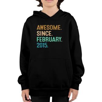 Awesome Since February 2015 7 Years Old 7Th Birthday Gift Youth Hoodie | Mazezy UK