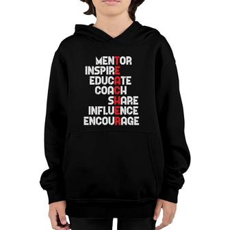 Awesome Teacher Definition Mentor Coach Educate Inspire Youth Hoodie | Mazezy
