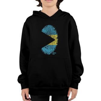 Bahamas Flag On Thumbprint Country Youth Hoodie | Mazezy
