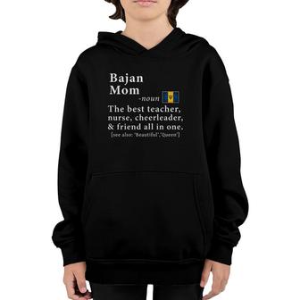 Bajan Mom Definition Tee Barbados Flag Mother's Day Youth Hoodie | Mazezy