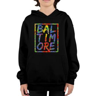 Baltimore Colorful Box City Pride Rainbow Gift Baltimore Youth Hoodie | Mazezy