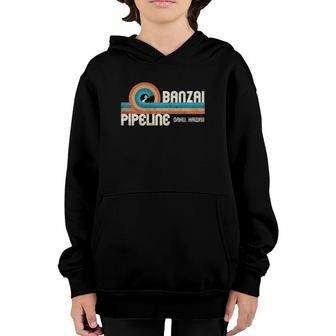 Banzai Pipeline - 80'S Graphic - North Shore Hawaii Youth Hoodie | Mazezy