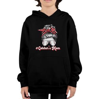 Baseball Catcher's Mom Proud Mother Of A Baseball Catcher Youth Hoodie | Mazezy