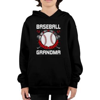 Baseball Grandma Baseball Player Lover Youth Hoodie | Mazezy