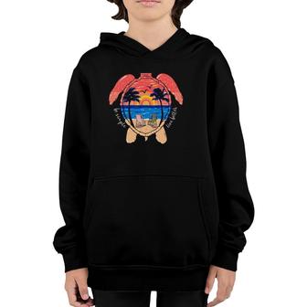 Be Simple Live Better Turtle Beach Palm Trees Sunset Vintage Youth Hoodie | Mazezy