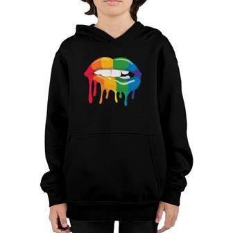Beautiful Color Lips Mouth Teeth Print Graphic Women Gifts Youth Hoodie | Mazezy