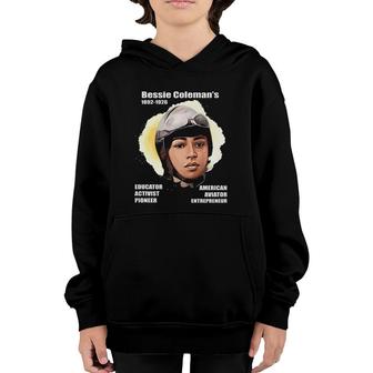 Bessie Coleman In Full Colors Dark Youth Hoodie | Mazezy