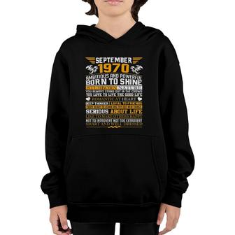 Best Born In September 1970 Facts Men, Women Youth Hoodie | Mazezy