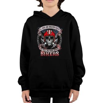 Biker Tee S All Men Are Created Equal Bikers Youth Hoodie | Mazezy