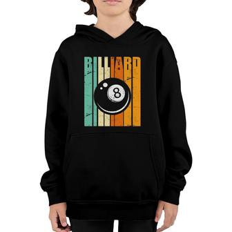 Billiard Table 8-Ball Vintage Retro Youth Hoodie | Mazezy