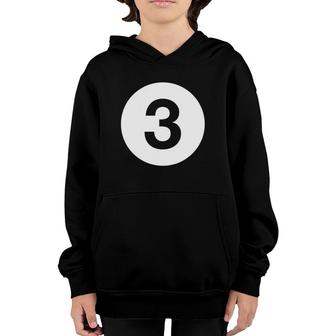 Billiards Ball 3 No 3 Costume Idea Pool Player Gifts Youth Hoodie | Mazezy