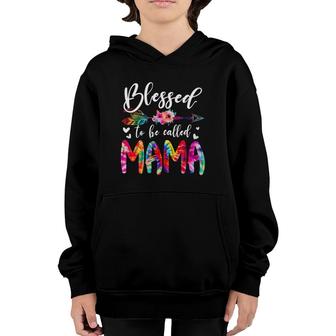 Blessed To Be Called Mom & Mama Floral Tie Dye Mother's Day Youth Hoodie | Mazezy