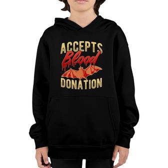 Blood Donation To Bat Accepts Blood Donation Youth Hoodie | Mazezy