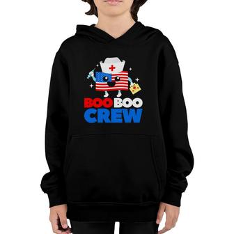 Boo Boo Crew American Flag Funny 4Th Of July Usa Nurse Gift Youth Hoodie | Mazezy