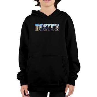 Boston Skyline - City At Daytime Massachusetts Souvenir Youth Hoodie | Mazezy