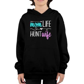 Bow Hunter Mom Life Hunters Wife Gift Funny Duck Deer Hunting Youth Hoodie | Mazezy