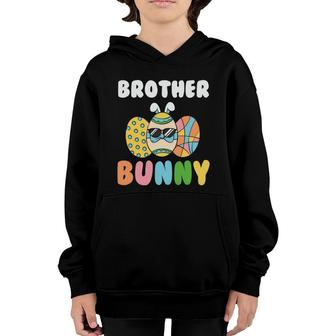 Brother Bunny Cool Eggs Sunglassess Matching Easter Bunny Egg Hunting Youth Hoodie - Seseable