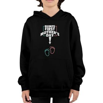 Bumps First Mother's Day Pregnant Mom Expecting Baby Youth Hoodie | Mazezy