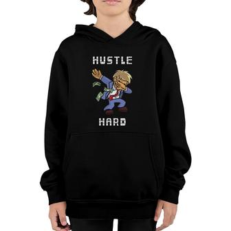 Business Owner Hustle Hard Dabbing Man Youth Hoodie | Mazezy