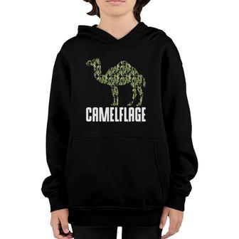 Camouflage Camel Dromedary Camelflage Hump Day Camo Outfit Youth Hoodie | Mazezy