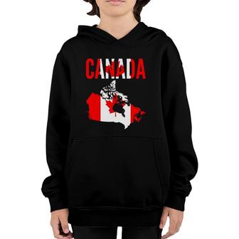 Canadian Gift - Canada Country Map Flag Youth Hoodie | Mazezy