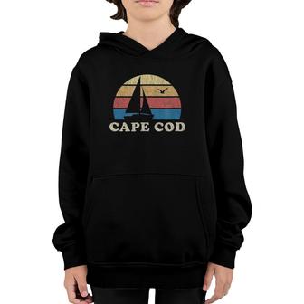 Cape Cod Ma Vintage Sailboat 70S Throwback Sunset Youth Hoodie | Mazezy