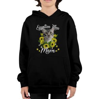 Cat Mom Mother's Day Gifts Sunflower Egyptian Mau Mom Youth Hoodie | Mazezy