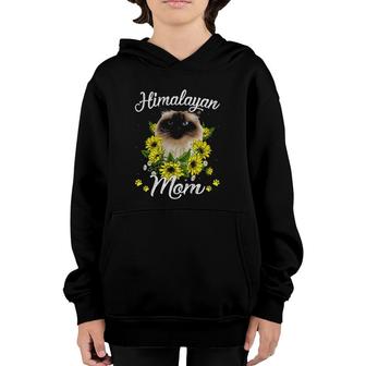 Cat Mom Mother's Day Gifts Sunflower Himalayan Mom Youth Hoodie | Mazezy